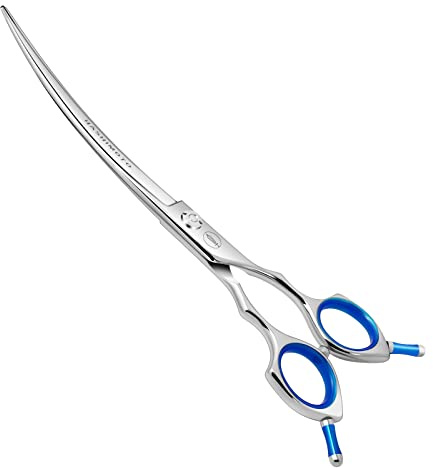 HASHIMOTO Dog Grooming Scissors, Curved Scissors for Dog Grooming, 7.5 inch, 30 Degree of Curved Blade,Light Weight, Pet Shears for Trimming Face and Paws.
