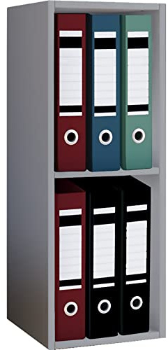 VCM Büroregal 34x30x72 cm 2 Fächer Standregal Bücherregal Aktenregal | Offener Stauraum für Ordner, Akten und Bücher - Arbeitszimmer oder Studierzimmer - Berufstätige und Studierende -
