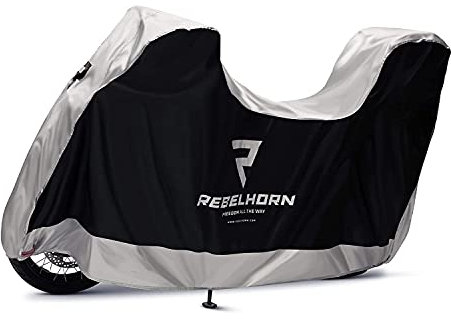 REBELHORN Cover II Top Box Motorradabdeckung | Strapazierfähiges Polyester | Motorradkoffer kompatibel | Zwei Löcher zur Anti-Diebstahl-Kette | Figurbetonte Passform