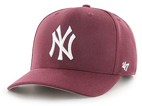 '47 MLB New York Yankees Cold Zone MVP DP Unisex-Baseballkappe, Verstellbar, Hochwertiges Design, White Logo, Dark Maroon