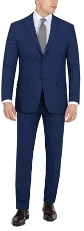 DKNY Traje de Alto Rendimiento para Hombre de Ajuste Moderno Que Separa Pantalones de Vestir, Cuadros Azules, 30, Cuadros Azules, 30