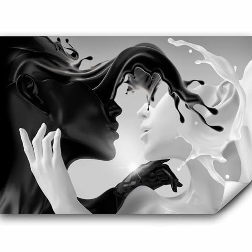 murando - Fototapete Premium-Vlies Coffee & Milk 350x256 cm - Foto Tapete Schlafzimmer Wohnzimmer Moderne Vliestapete XXL Wandtapete Motivtapeten 3d Effekt - Weiß Schwarz Abstrakt h-C-0233-a-a