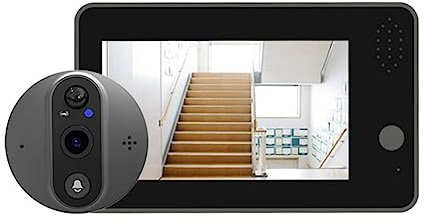 Tuya Smart 1080P WiFi Campanello per Porte Spioncino Telecamera Spioncino Plastica + Metallo Sicurezza Domestica Audio Bidirezionale Visione Notturna Campanello Video FHD da 4,3 Pollici