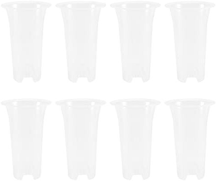 Tsadeer 5 Pouces 8 Pièces Pot de Fleurs Transparent Pot d'Orchidées en Plastique avec Trous Pots pour Plantes Hautes Décoration de Magasin de Fleurs Ménage