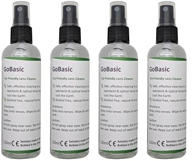 GoBasic Eco Friendly Alcohol & VOC Free Pump Action Lens Cleaning Spray For Spectacles & Glasses 120ml (4 X 120ml)
