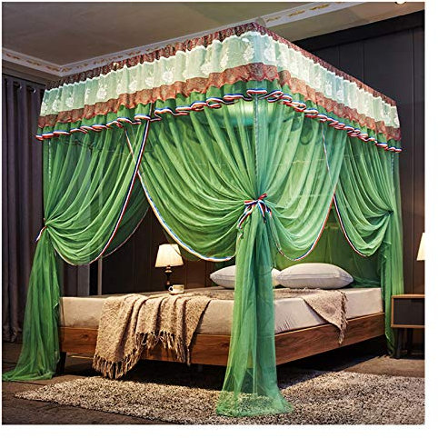 Luxus-Prinzessin, 3 seitliche Öffnungen, Himmelbett-Vorhang, Baldachin, Moskitonetz, Netz für Mädchen bis King-Size-Betten, einfaches Installationssystem (Größe: 180 x 220 x 200 cm, Farbe: B