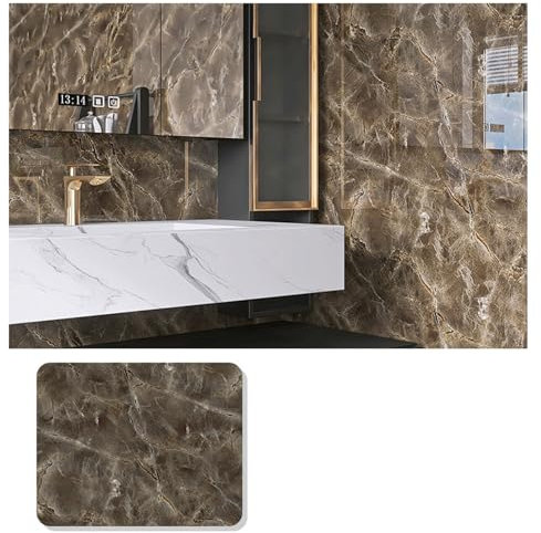 Carta Da Contatto In Marmo Da 16,4 Piedi/5 M, Carta Da Staccare E Incollare, Rivestimento Autoadesivo Per Ripiani Per Bancone Della Cucina, Carta Da Parati Rimovi(Color:Arenaria oro nero)