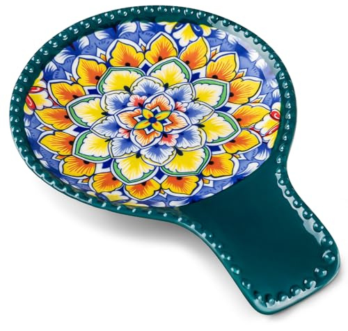 vancasso Poggiamestolo in ceramica per piano cottura, supporto per cucchiaio da cucina da 19,1 cm, per decorazione bancone della cucina, supporto per cucchiaio da caffè, supporto per cucchiaio,