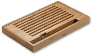 MAQA Planche à découper de cuisine anti-miettes en bambou 40 x 24 x 4 cm - Accessoires de cuisine, planche à découper en bois, planche à découper de cuisine professionnelle - Idéal pour B&B, Apéritif,