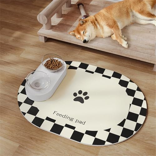 Xisnuient Napfunterlage Hund Katzen Futternapf rutschfeste Hundenapf Unterlage Katzennapf Fressnapf Futtermatte Katzenmatte Futter Matte Katzenfutter Leicht Zu Reinigen Pet Carpet (50x70 cm,Farbe 3)