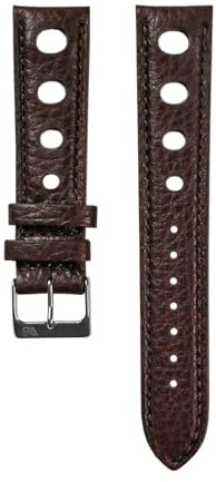 WB Original Classic Racing Leder-Uhrenarmband | Rotbraun - 20 mm - Schließe: Silber Poliert | Hirschleder, Leder | Ersatz-Armband