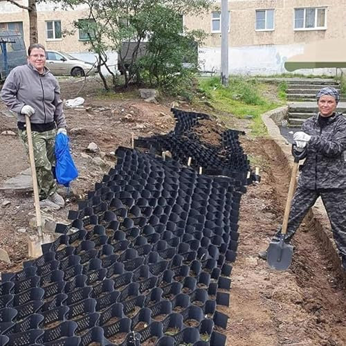 Schlammkontrollgitter für den Außenbereich, 5 cm skalierbares Geozellengitter, strapazierfähiges Bodengitter zum Befüllen von Terrassenwegen, Gras und Steinen(6x9m(20x30ft))