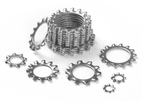 FOMGIIN Arandelas de Bloqueo Dentadas Externo M8 x 15mm, 15 Piezas Arandelas de Seguridad de Velocidad Rápida de Acero Inoxidable 304, Arandela de Resorte de Onda Bloqueo