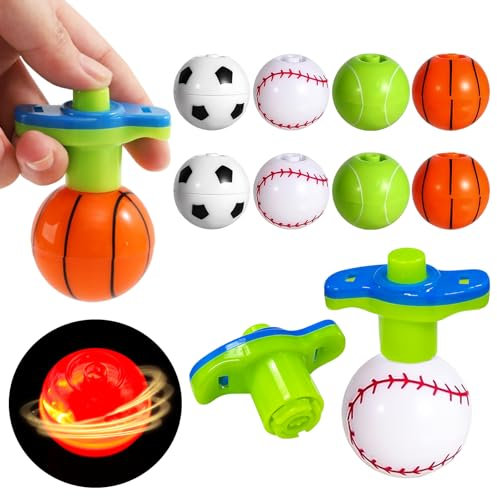 Kreisel für Kinder,8 Stück LED-Gyroskop mit Griffen Kindergeburtstag Mitgebsel Kreiselspielzeug Kreisel Leuchtspielzeug Spinner Spielzeug LED-Leuchtkreisel für Klassenzimmer-Belohnungen Give Aways