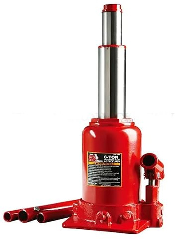 Torin Big RED 6T Hydraulischer Wagenheber (215-485mm) Stempelwagenheber Autoheber Doppel-Ram niedriges Profil Doppel Ram Bottle Jack für Werkstatt und Garage