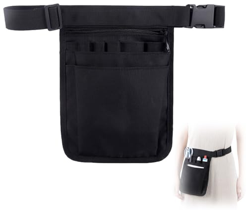 Krankenschwester Taschen,Kellnertasche Tasche Krankenschwester Gürteltasche Arbeit Hüfttasche Damen,Schwarz Kellnertasche mit Gürtel Gürteltasche Damen,Krankenschwester Tasche Hip Bag
