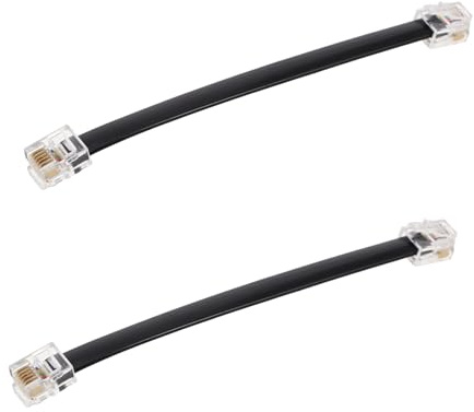 Happyyami 2pcs Straight Male to Male Panel Cable Flat Telephone Line to Cable Tangle Phone Socket for Home Office