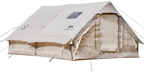 TOMOUNT Aufblasbares Zelt 300D Wasserdicht Polyester 8 Personen Familienzelt einfach einzurichten Glampingzelt mit Aufbewahrungstasche und Luftpumpe campingzelt für Outdoor, Camping, Hiking, Festival