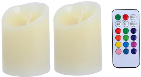 Holibanna 2stücke Flammenlose Led-kerzen Mit Fernbedienung Für Heimdekoration Party Hochzeit Romantische Atmosphäre Elektronisches Kerzenlicht-ornament