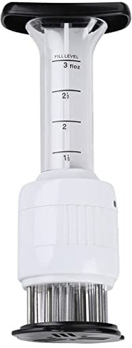 Ejoyous Fleischspritze Marinadenspritze, Steaker Fleischzartmacher Professionelle Edelstahl Fleisch Meat Tenderizer Needle mit 30 Nadeln für Steak Grillparty