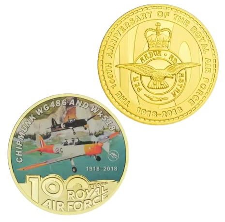 MINHBDER Monedas Conmemorativas del Centenario De La Fuerza Aérea, Chapadas En Oro, Modelo De Avión De Combate, Regalo De Colección Militar.