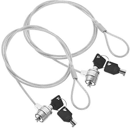 FUNNETOYU Set da 2 Serrature di Sicurezza per Laptop in Lega Design Flessibile e Rotazione a 360 Gradi, Cavo Antifurto Resistente per Protezione Portatile