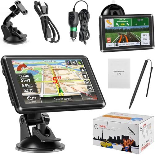 5 Inch GPS Navigator Sat Nav - 2025 Latest UK Map Sat Navs for Cars, Trucks and Buses,HD TFT Touch Screen HGV Satnav, Voice Turn Directions, Postcode Search, Lifetime Free Updates