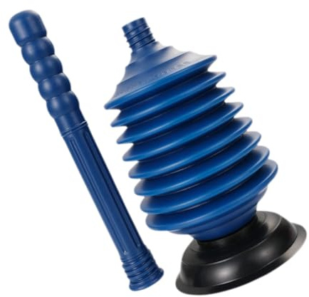 BAZEITFLOW Toilettenpömpel mit Hochdruck Saugglocke Effizienter Abflussreiniger für Bad und Küche Ergonomischer Griff für Verstopfte Toiletten und Waschbecken Blau Schwarz
