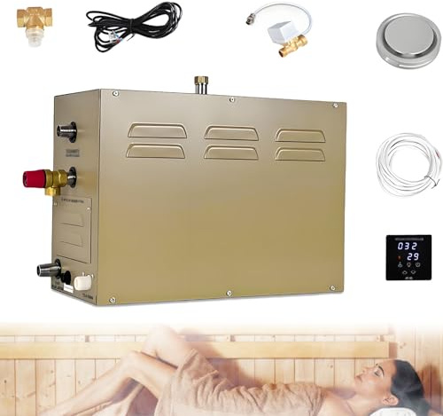 WTRYRN Duschbad-SPA-Generator, Dampfduschen-Generator-Kit, mit selbstentleerendem System, LED-Digitalsteuerung, geeignet für Badezimmer, Saunabadeorte, Hotels 6KW