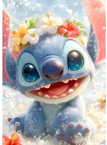 QINRUBB DIY Fantasy Stitch Diamond Art Kit for Beginners Adults, Full Drill Colourful Flowers Diamond Painting Kits, 5D Cartoon Painting by Numbers DIY Craft Kits for Home Wall Decor 12x16 inch
