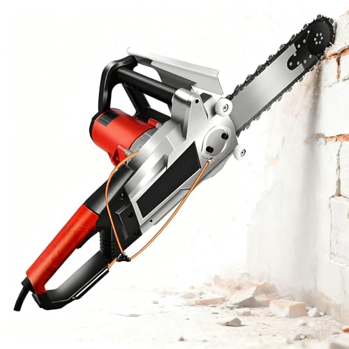 GESAIDES Motosega Portatile Senza Spazzole, Motosega Elettrica per Il Taglio del Calcestruzzo, Tagliamuri Professionale con Catena Diamantata, con Abbattimento della Polvere ad Acqua 480mm