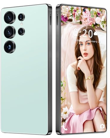 Smartphone S26 Ultra 5G/4G Android 14 Sbloccato, 16GB 1TB, Schermo HD Da 7,3'', Fotocamera Da 72MP 108MP, Telefono Cellulare Dual SIM Gratuito, Telefoni Cellulari Con Penna Integrata,Cyan-7.3 Inch