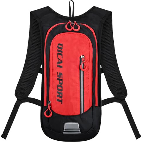 Outplea Zaino da ciclismo ultraleggero da uomo, 10 l, piccolo zaino per mountain bike, MTB, zaino da trekking, per ciclismo, sci, corsa, rosso