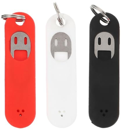 CHICAMPERA Lot de 3 Aiguilles D'extraction pour Carte Sim en Silicone, Porte-clés Anti-Perte, Compatible Smartphone et Tablette, Couleurs Blanc, Rouge et Noir, Outil Pratique pour Éjection