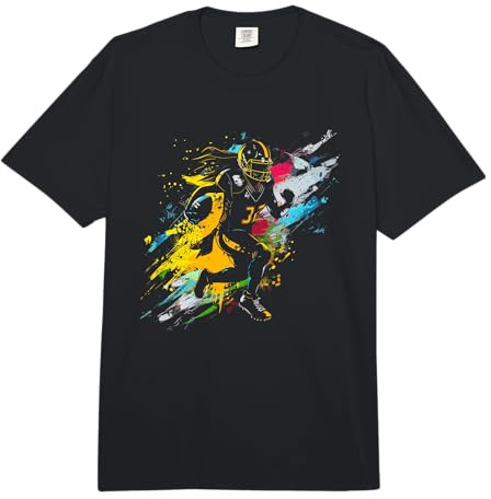 Graffiti Femminili di Football Americano per Ragazze Comfort Colors Adult Heavyweight T-Shirt