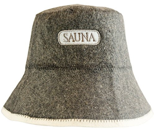 Saunahut - Modell mit Aufschrift - Sauna - 100% Wollfilz - Saunamütze aus Filz für Damen und Herren
