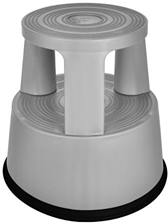 DESQ Marchepied - ABS, Avec roulettes, 2 Marches, Hauteur 42.6cm, Charge maximale 150kg, Gris