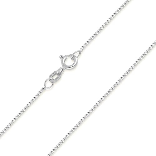 Feine 925 Silber Panzerkette 1mm - Damen Halskette für Anhänger K32 | Silberkette aus hautfreundlichen 925 Sterling Silber für Frauen und Mädchen in 40-120cm von MATERIA by Matthias Wagner