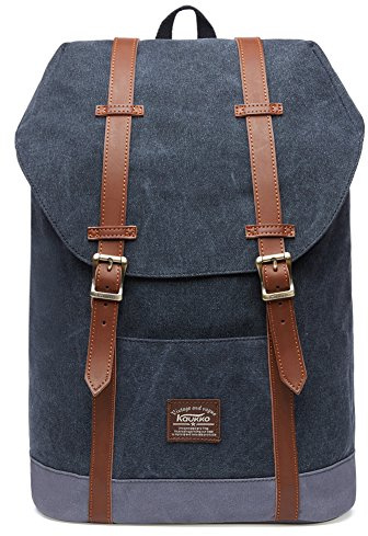 KAUKKO Zaino Unisex in Tela, adatto per Computer Portatile da 14, per Scuola, Viaggi ed Escursioni.