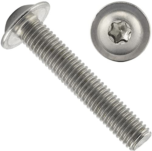 OPIOL QUALITY® Linsenkopfschrauben mit Flansch und Innensechsrund (ISR) ISO 7380 M8x120 mm aus Edelstahl A2 V2A (10 Stück) Flachkopfschrauben Linsenkopf Flanschschrauben Torx