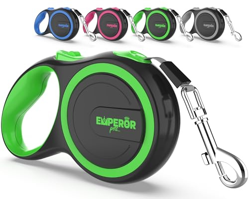 Emperor Pets 26 ft Retractable Dog Leash Large Dogs - Up to 110lbs, Heavy Duty Leash Retractable 26 ft, Dog Leashes for Large Breed Dogs -GN26
