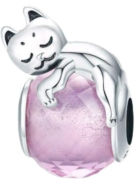 Breloque chat en argent sterling 925 pour bracelet à breloques Pandora, Argent sterling