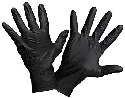 ROSTAING MECANO-IT09 10 Gants Ambidextres Nitrile Noir Semi-Jetables pour Mécanique Teinture Entretien Taille 09, 9