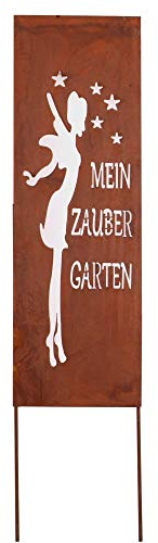 UNUS Gartendeko Gartenstecker aus Edelrost Metall Garten Schild 90x30 cm | Zaubergarten