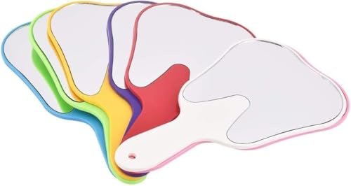 ORILAO Kosmetikspiegel in niedlicher Zahnform, aus Kunststoff, für Frauen und Kinder, 6 Stück