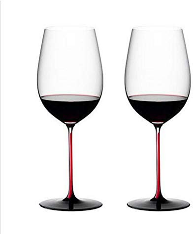 JHM-Copa de Vino de Borgoña Varilla Roja Vaso Copa la Boca de la Taza es Redonda y Gruesa y El Vidrio Es Cristalino y Brillante 800 Ml