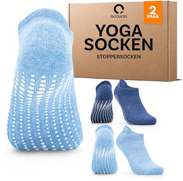 Occulto Damen & Herren Yoga Socken 2er Pack, 4er Pack (Modell: Mady)