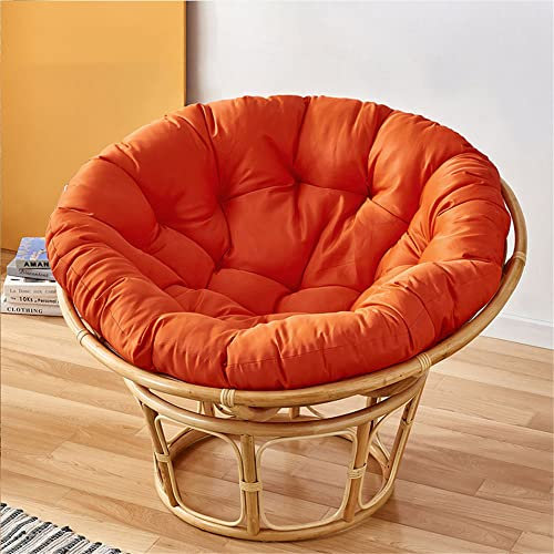 Morbuy Papasansessel Kissen Sitzauflage, Rundes Dicke Stuhlkissen Bequem & Weich Sitzkissen Hängesessel für Indoor Outdoor Garten Stuhlauflage (110x110CM,Orange)