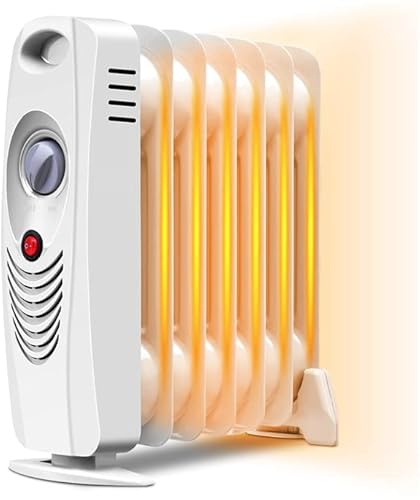 ARLIME Oil Filled Radiator Heater, 700W Small Space Heating Machine with Thermostat, Overheat Protection, Portable Oil Heater for Indoor Use, Bedroom, Office, Home