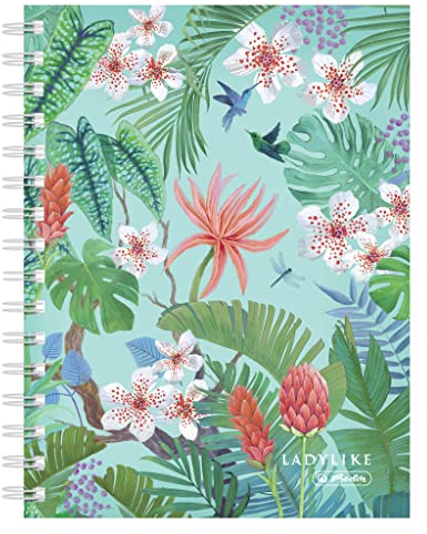 Herlitz Spiralboutiquebuch A5, 100 ark, rutig, Ladylike Jungle